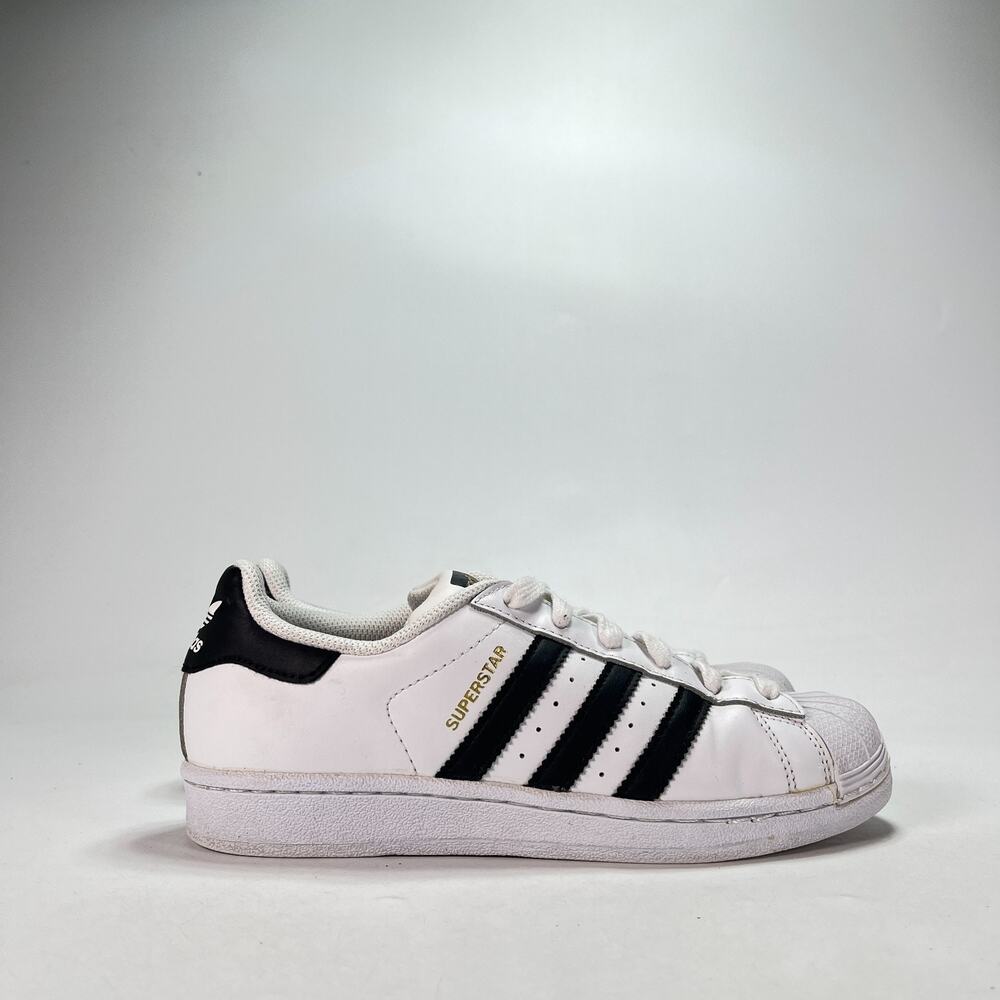 adidas Superstar White Black Lifestyle Sneakers Shoes C77154 Youth Size 5.5